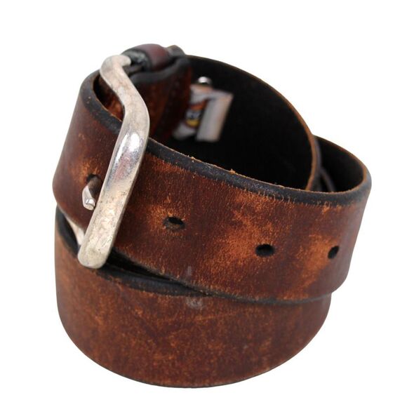 VTG Fossil BROWN GENUINE LEATHER 1.5"Wd DRESS CASUAL MEN'S BELT Sz 38/95 (B88 - Picture 3 of 13